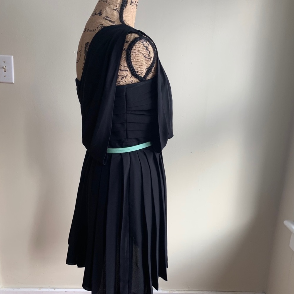 Rachel Roy one shoulder pleated black dress - Picture 6 of 15